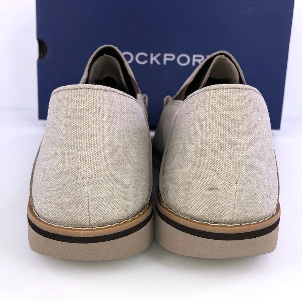 Rockport Men's Tucker Venetian Slip On Loafers Shoes Stone Size 9.5W